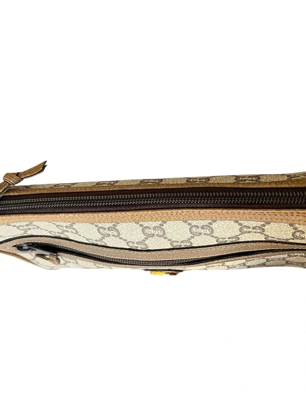 Gucci Beige Brown Monogram Belt Bag